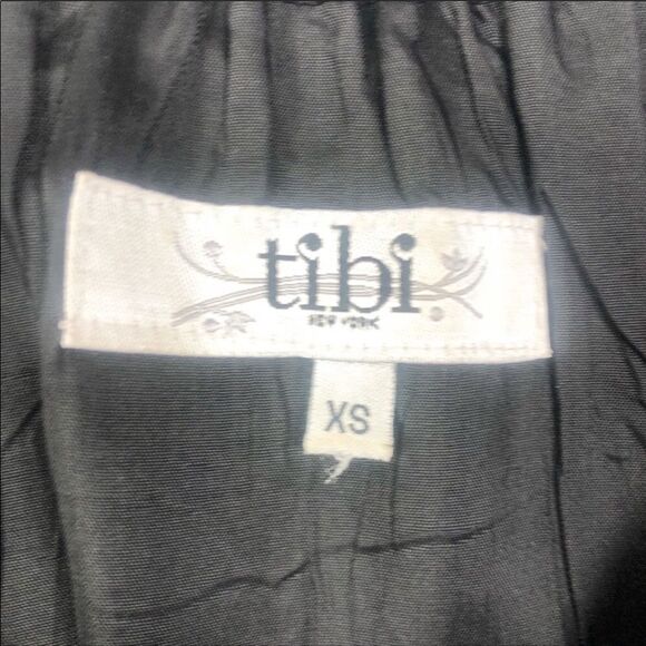 TIBI | Floral Print Black Puff Sleeve Dress XS - Picture 9 of 9